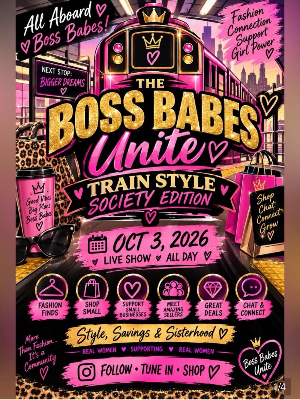 Boss Babes Unite Train Style Poster -